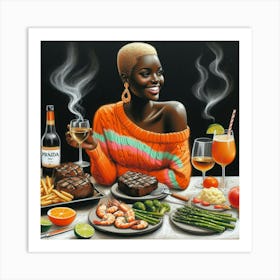 Black Woman At The Table Art Print