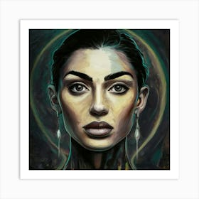 A Captivating Illustration Of A Stylized Face  Art Print