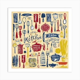 Kitchen Utensils Art Print