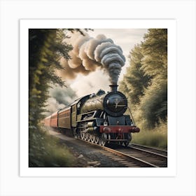 Steam Train Created using Imagine AI Art 1 Art Print