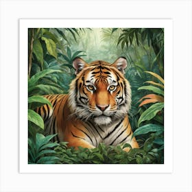 Tiger In The Jungle Art Print 0 1 Art Print