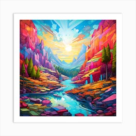 Colorful Landscape Painting  Art Print