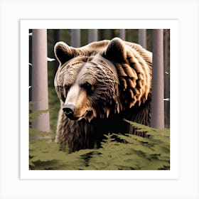 Grizzly Bear In The Forest 9 Art Print