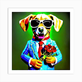 Dog In A Suit 1 Art Print