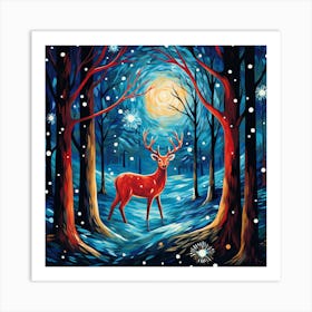 Deer In The Forest 11 Art Print