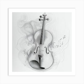 Violin With Music Notes Art Print