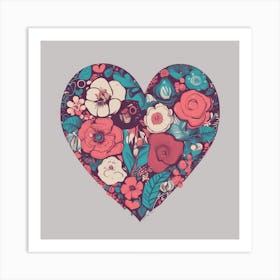 Heart Of Flowers Art Print