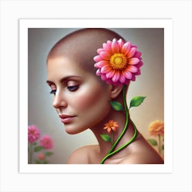 Portrait Of A Woman With Cancer Art Print