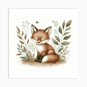 A cute baby fox 3 Art Print