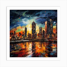 Cityscape At Night 6 Art Print