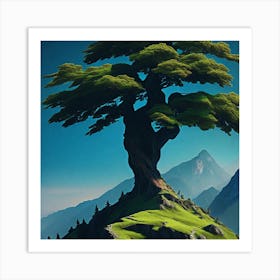 Tree On Top Of A Hill Art Print