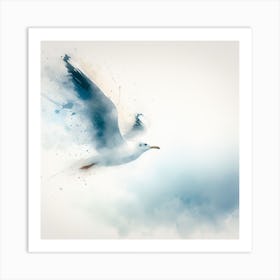 Seagull Flying In The Sky Art Print