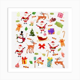 Merry Christmas Bundle Family Christmas Pajama Art Print