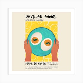 Deviled Eggs Square Art Print