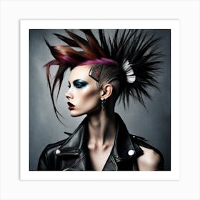 Punk Girl With Mohawk Art Print