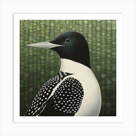 Ohara Koson Inspired Bird Painting Loon 3 Square Art Print