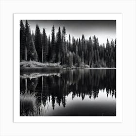 Black And White Lake 3 Art Print