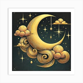 Tattoo Moon 3 Art Print