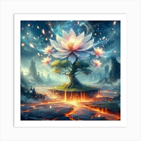 Lotus Tree Art Print