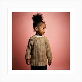 Firefly African American, Toddler Girl, Sleek Ponytail, Gold Pin, Baby Hair, Curls, Side Hair, High (9) Art Print