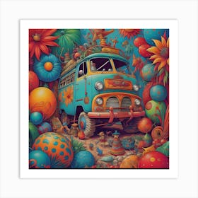 VW Hippie Bus Art Print