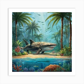 Default Aquarium With Coral Fishsome Shark Fishes View From Th 1 (3) Art Print