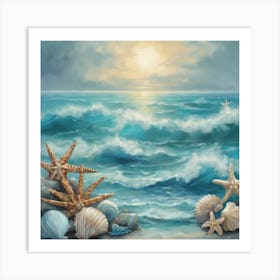 Seashells On The Beach Art Print