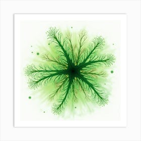 Bioengineering Advancements, Watercolor Mix Of Green And Biological Textures Art Print