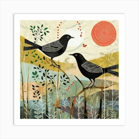 Bird In Nature Blackbird 1 Art Print