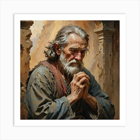 Old Man Praying Art Print