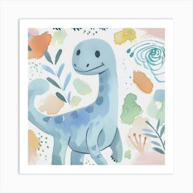 Cute Muted  Iguanodon Dinosaur 1 Art Print