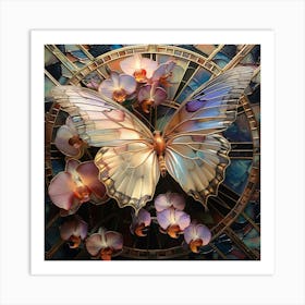 Butterfly Clock Art Print