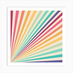 Retro Rainbow Pattern 09 Art Print