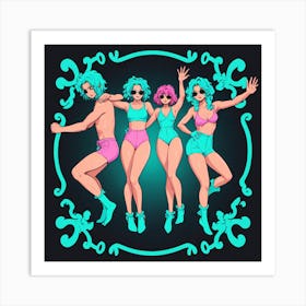 Octopus Girls Art Print