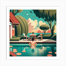 Swimming pool In to The Garden Art Print