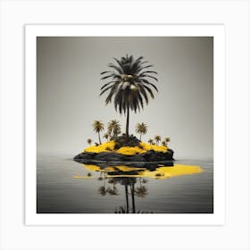 A small Island with a Palm tree Art Print