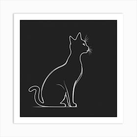 Silhouette Of A Cat Art Print