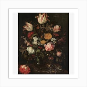 Flowers In A Vase Farmhouse Vintage Wall Decor for Bedroom Living Room Office Still Life Paintings Gifts PERCY Floral Framed Wall Art, Flower Bathroom Art Decor Aesthetic, Canvas Art Art Print