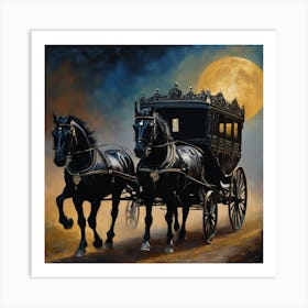 Black Horse and buggy Art Print