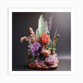 Flowers and Crystals 6 Art Print