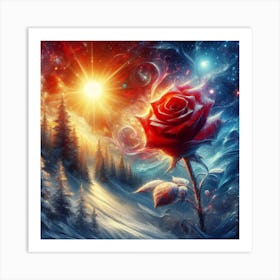 Surrealism, Rose and Winter 3 Art Print