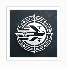 An Innovative, Modern Logo For A Drone Delivery Startup Incorporating Relevant Imagery Of Planes, Packages, And Speed With Balanced Use Of Positive And Negative Space 2 Art Print