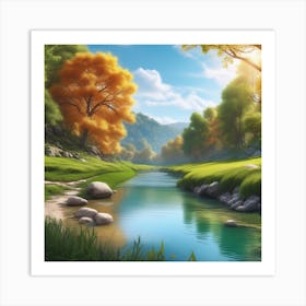 River In The Forest 78 Art Print