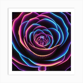 Neon Rose Art Print