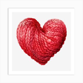 Heart Of Red Yarn 3 Art Print