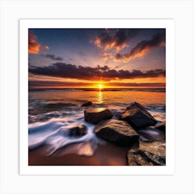 Sunset On The Beach 98 Art Print