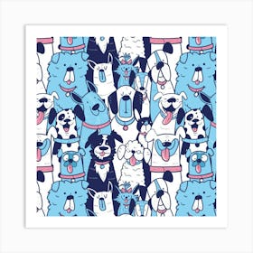 Dogs Seamless Pattern Art Print