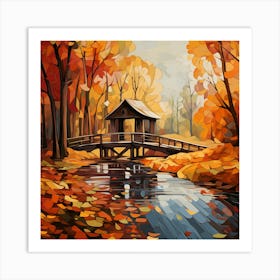 Autumn Bridge 11 Art Print