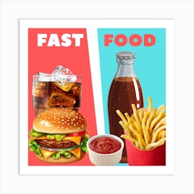 Fast Food And Cola Art Print