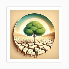 Tree In The Desert Art Print